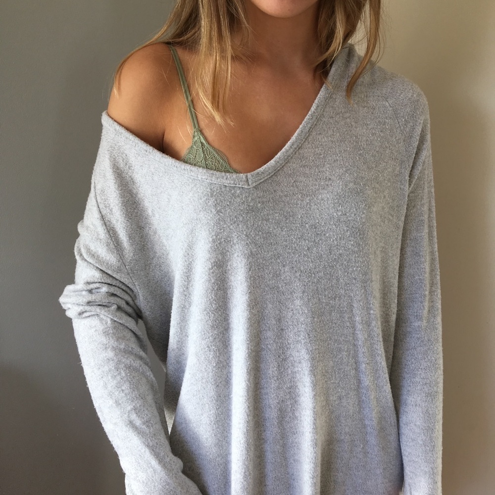 Brandy Melville Oversized Gray Sweater